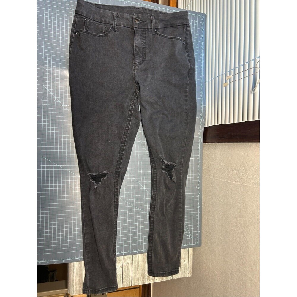 Seven7 Womens Size 12 Black Tummyless High Rise Skinny Jeans